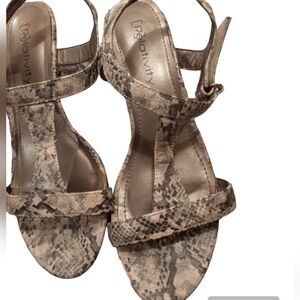 Relativity Willow Grey Snake Skin Sandals Size 8M